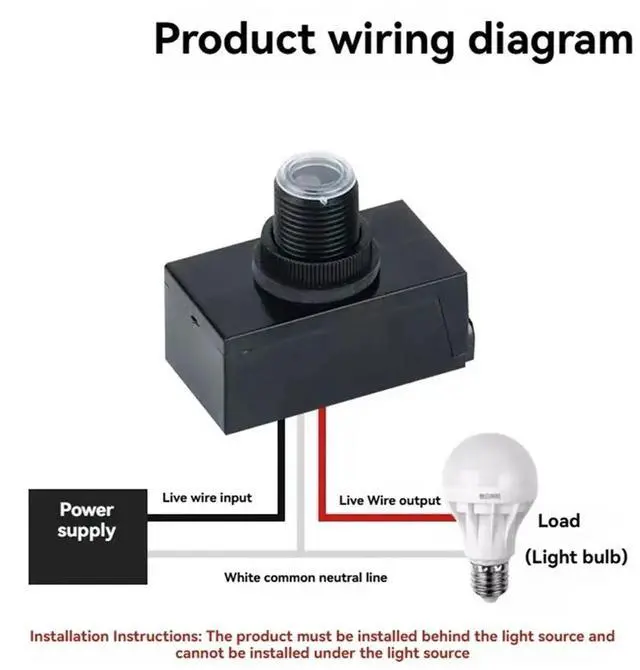 Main image of Photocell Sensor Dusk to Dawn Light Sensor Switch AC100V-250V Photoelectric Sensor Automatic on Off Lighting Controller
