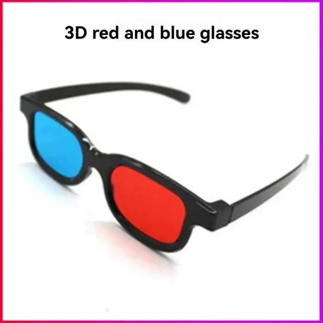 Alt view image 3 of 3 - 5Pcs Black Frame Red Blue 3D Glasses 3D Dimensional Home Theater Glasses for Dimensional Anaglyph Movie TV Game Video
