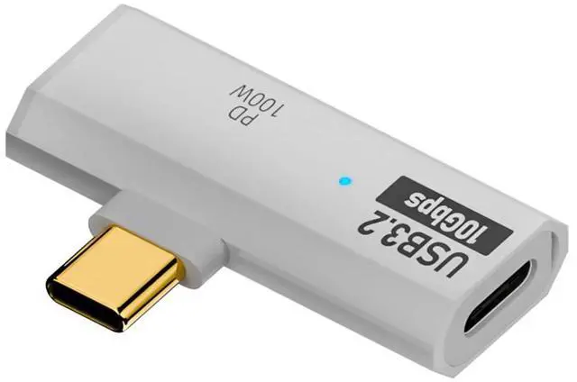 Alt view image 2 of 6 - USB3.2 10Gbps USB C to Dual Type-C OTG Data Adapter Male to Female 100W Fast Charging Earphone Adapter White