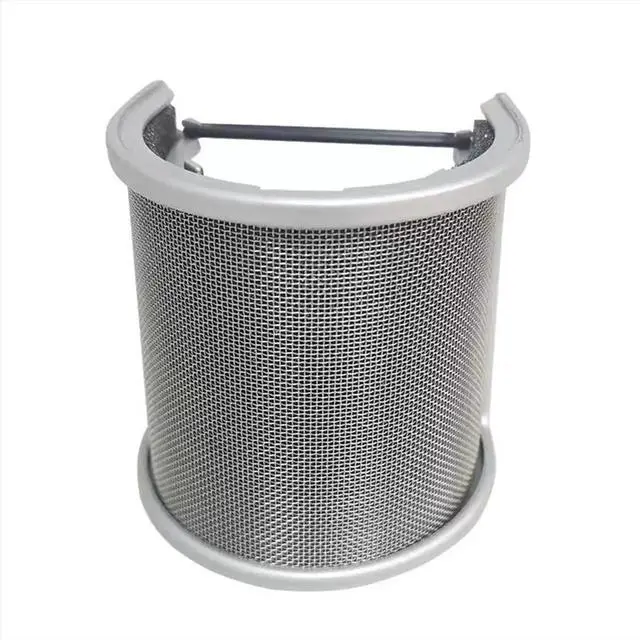 Alt view image 2 of 3 - Condenser Microphone Blowout Screen U-Shaped Windscreen Cover Shield Ideal for Streaming & Recording Silver