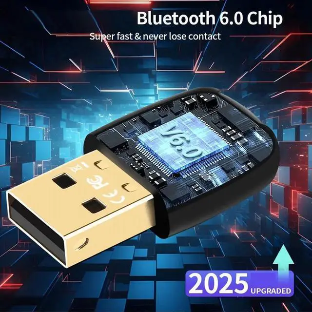 Alt view image 3 of 6 - USB Bluetooth6.0 Dongle Bluetooth6.0 Adapter Receiver Transmitter for Bluetooth Keyboard Mouse Headphone Speaker