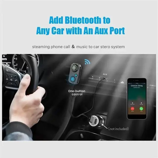 Alt view image 2 of 3 - Bluetooth Receiver 5.1 Audio 3.5mm Adapter for Hands-Free Car Amplifier Speaker Headphone Bluetooth Receiver