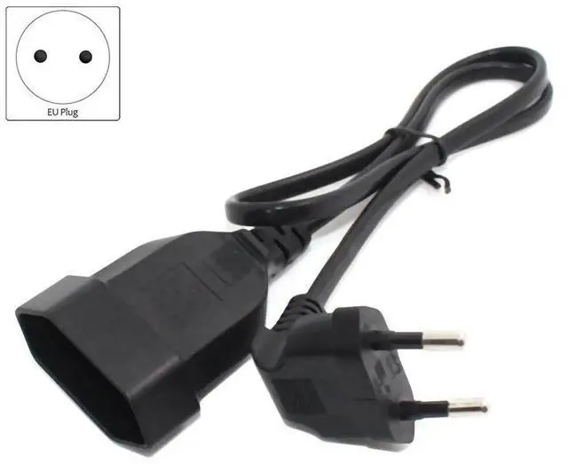 Alt view image 3 of 6 - Europea 90 Degree Male Plug to Female Socket Power Extension Cable for PC Computer PDU(0.6M)