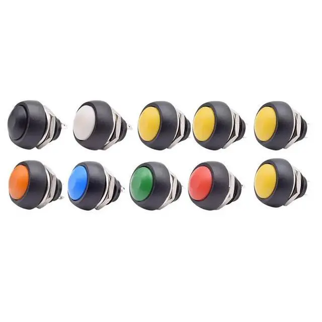 Alt view image 3 of 3 - 10Pcs 2Pin Mini Switch 12Mm 1A Waterproof Switch PBS-33B 12V Momentary Push Button Switch Reset Non-Locking PBS-33B