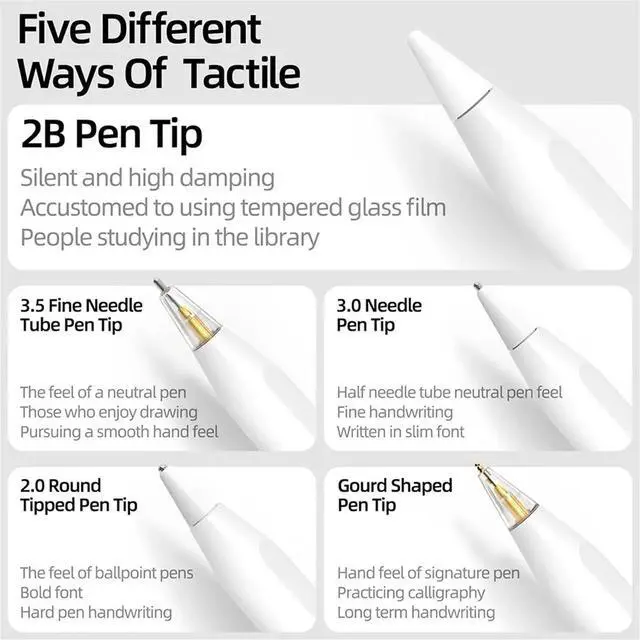Main image of Replacement Tips for Pro USB-C 2nd 1st Gen,Wear- Mixed Metal Tips for Pencil Drawing Writing