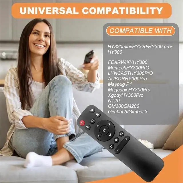 Alt view image 3 of 3 - 3PCS Projector Remote Control for HY300Pro Universal Projector Control Replacement