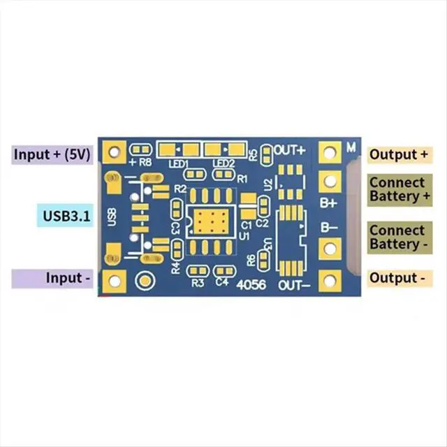 Alt view image 2 of 3 - 15Pcs Type-C Lithium Charger Module 5V 1A Charging Board with Dual Protection Functions for DIY Projects