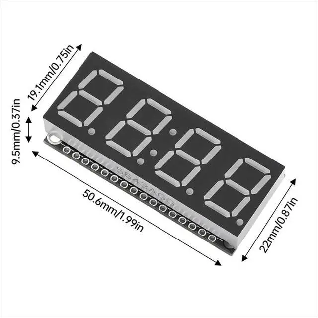 Alt view image 3 of 3 - HT16K33 LED Display Module 4 Digit 7 Segment 0.56 Inch Time Clock Indicator Tube Module White