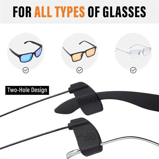 Main image of Adjustable Glasses Strap 4 Pcs, Eyeglasses Retainer for Men Women, Sports Sunglasses Strap, Black Neck Lanyard Holder