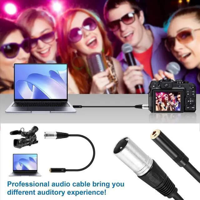Main image of 0. Wire 3 Pin Xlr Male to 3.5Mm Female Audio Connector Stereo Microphone Adapter