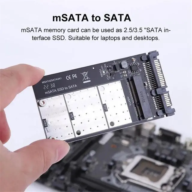 Alt view image 2 of 3 - SSD to Adapter Converter Card Up to 6Gps M.2 MSATA SSD to 2.5 Adapter for Laptop Desktop