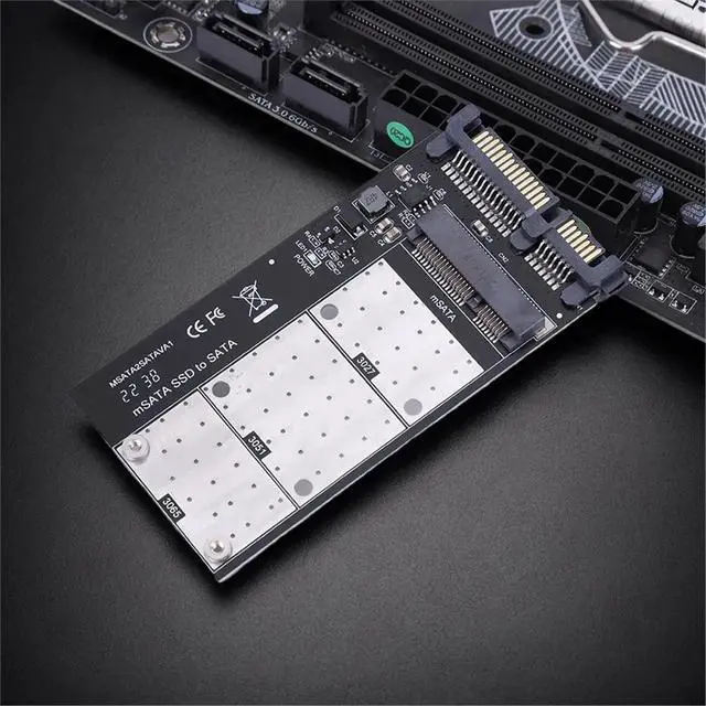 Alt view image 3 of 3 - SSD to Adapter Converter Card Up to 6Gps M.2 MSATA SSD to 2.5 Adapter for Laptop Desktop