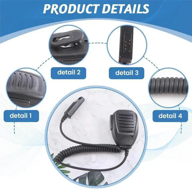 Main image of PTT Mic Speaker Microphone for -UV9R UV9R -A58 A58 UV-XR GT-3WP -9700 UV-9R Plus Radio Walkie Talkie