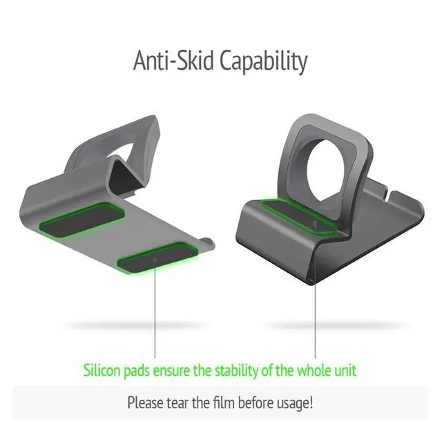 Alt view image 3 of 3 - Metal Charger Stand for Dock Station Charging Holder for Ultra 10/9/SE/8/7/6/5/4 Black