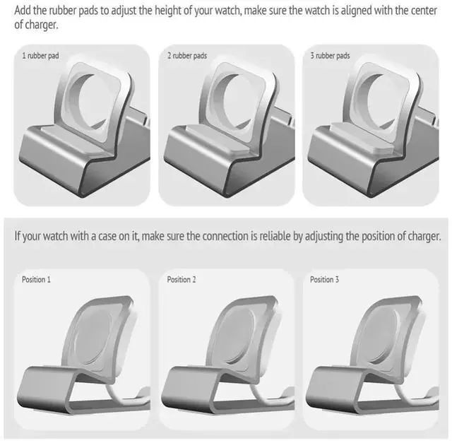 Main image of Metal Charger Stand for Dock Station Charging Holder for Ultra 10/9/SE/8/7/6/5/4 Black