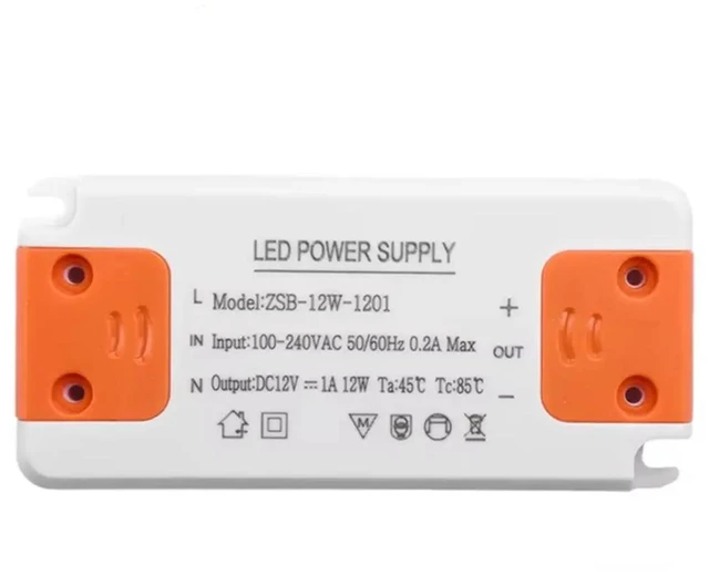 Alt view image 3 of 3 - DC 12V LED Driver Thin Constant Voltage Drive Power Supply 12W Input Suitable for Various LED Lamps