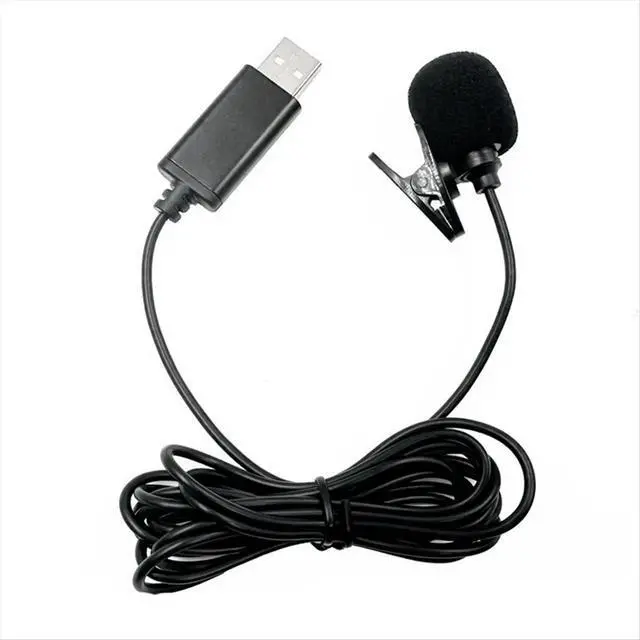 Alt view image 2 of 3 - USB Lavalier Lapel Microphone Omnidirectional Wired Clip-on Mic Hands Free Plug & Play for Computer PC Laptop 2M