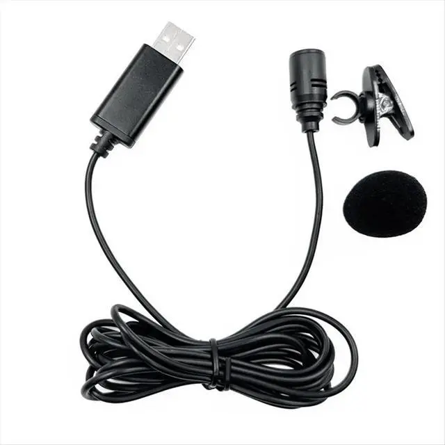 Alt view image 3 of 3 - USB Lavalier Lapel Microphone Omnidirectional Wired Clip-on Mic Hands Free Plug & Play for Computer PC Laptop 2M