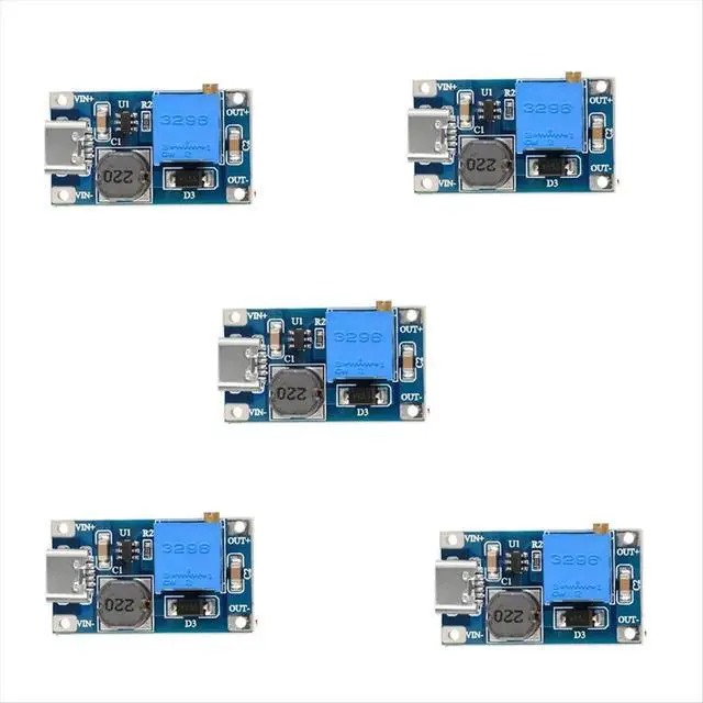 Alt view image 2 of 3 - 5Pcs 2A DC-DC Step Up Boost Module with TYPE-C-USB, Step Up Boost Converter Power Supply Voltage Regulator