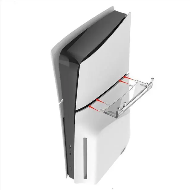Alt view image 3 of 3 - For Slim Transparent Acrylic Stand Host Horizontal Desktop Placement Bracket for Slim Disc Edition Accessories