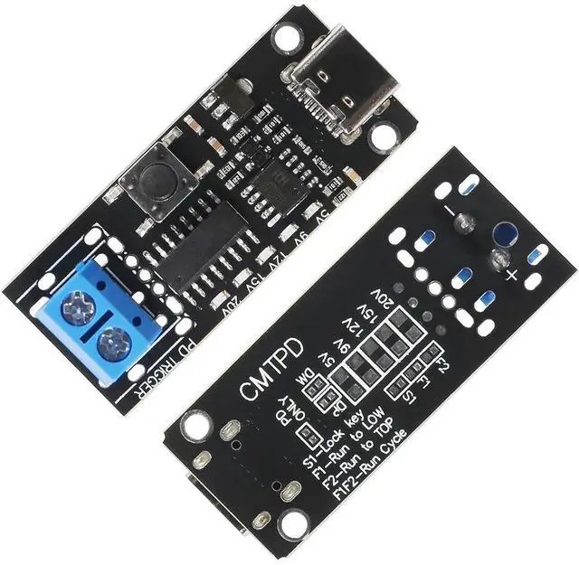 Main image of 2PCS 100W 5A USB-C Fast Charge USB-C PD QC DC 5V 9V 12V 15V 20V Adjustable Voltage Power Trigger Module Type-C Input