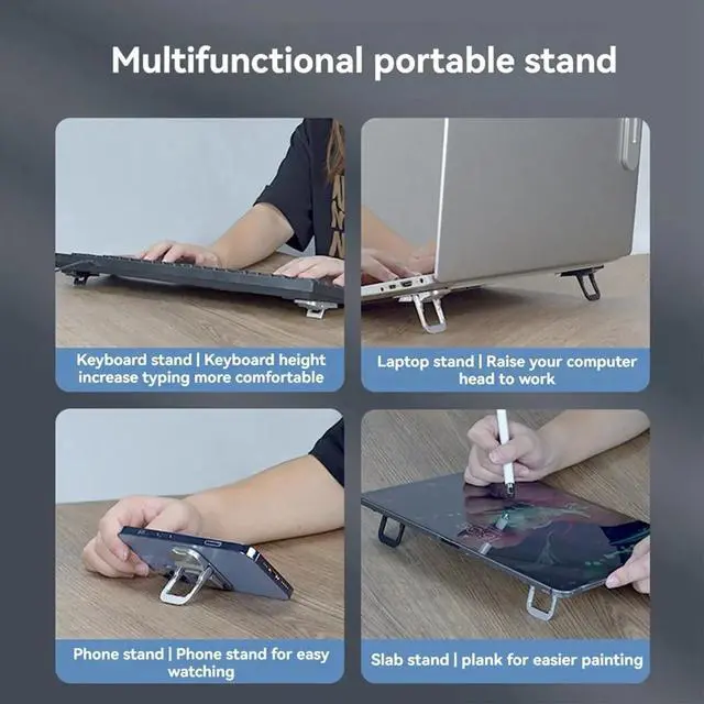 Main image of Mini Laptop Stand Foldable Laptop Cooling Pad Laptop Keyboard Lift Stand Adjustable Support Feet B