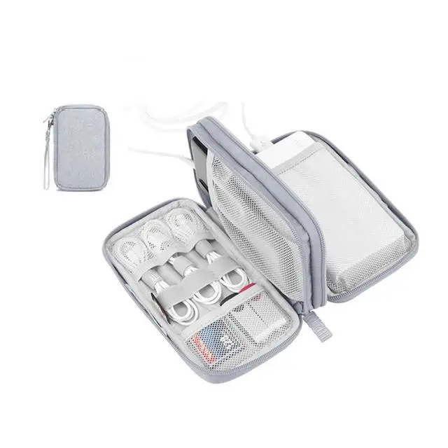 Alt view image 3 of 3 - Electronics Organizer,Travel Cord Organizer Bag,Water Double Layers Pouch Carry Case for Cord,Phone,Charger