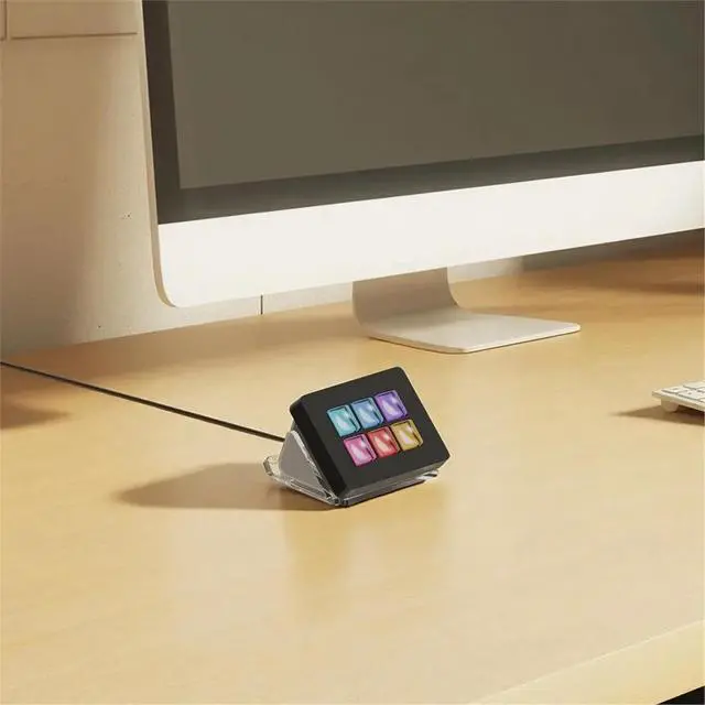 Alt view image 3 of 3 - Desktop Display Stand for Mini 6 Keys Keyboard, Desk Bracket Non-Slip Base for Mini Clear