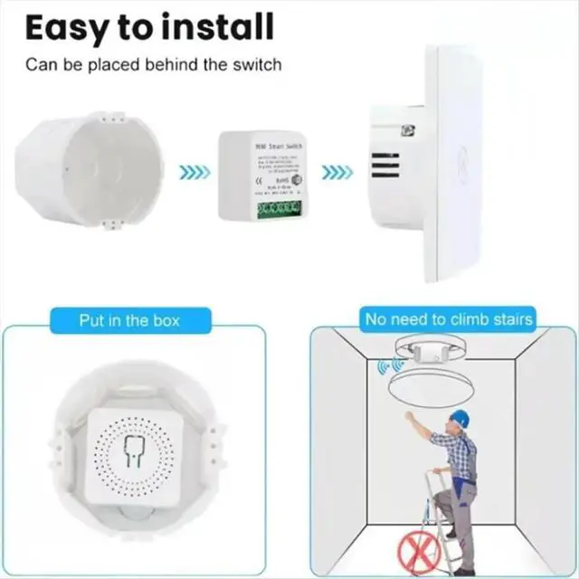 Alt view image 3 of 3 - 16A Mini DIY Light Switches Module 2-Way Control Work for Tuya Smart Life Home