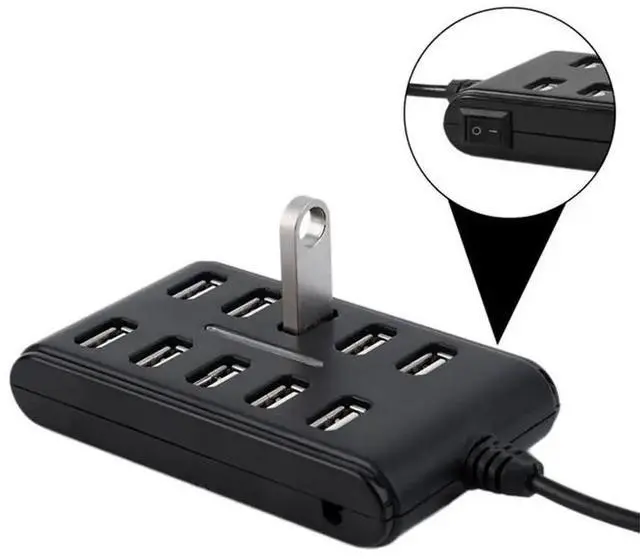 Main image of 10 Port High Speed Extension Cable USB 2.0 Hub Adapter for Laptop PCB Interface Device