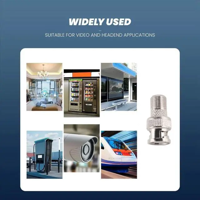 Alt view image 3 of 3 - 10pcs BNC Male Plug to F Female Jack Adapter Coax Connector Coupler CCTV Camera