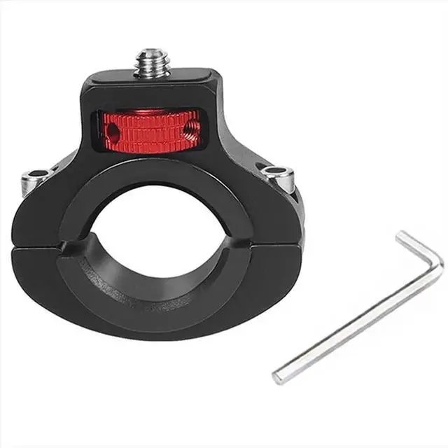 Alt view image 3 of 3 - For X4/ Pro 1/4 Bicycle Clip Sports Camera Gimbal Bracket,Bike Motorcycle Handlebar Holder Black+Red