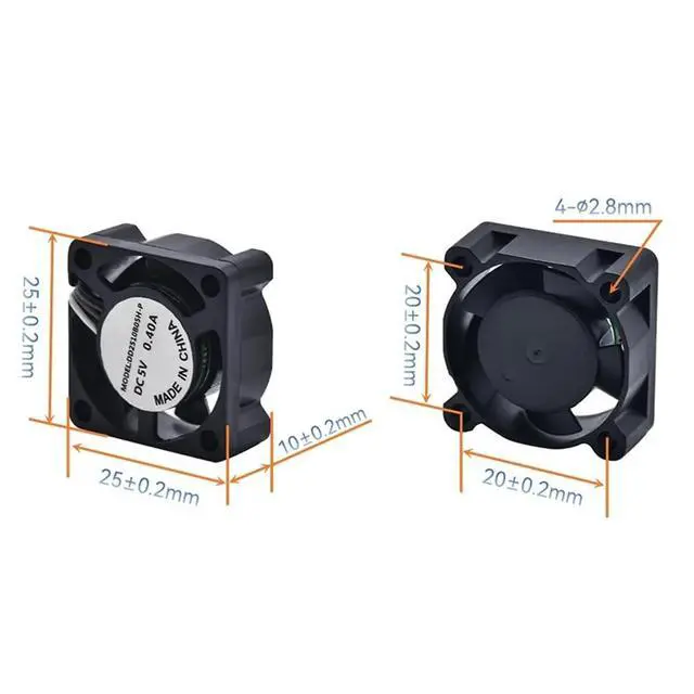 Alt view image 2 of 3 - Creativity Lab P1P Hotend Cooling Fan 2510 25x25x10mm 5V 18000RPM Silent High Airflow Fan for 3D Printer Ceramic Heater