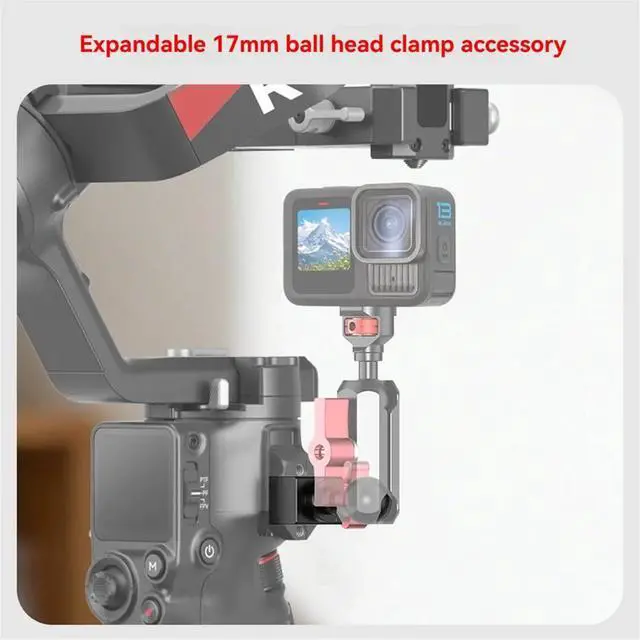 Alt view image 2 of 3 - Universal 17mm Ball Head NATO Rail Clamp 360° Omnidirectional Rotation NATO Slide Clip for RS3 RS4 RS5 Gimbal SLR