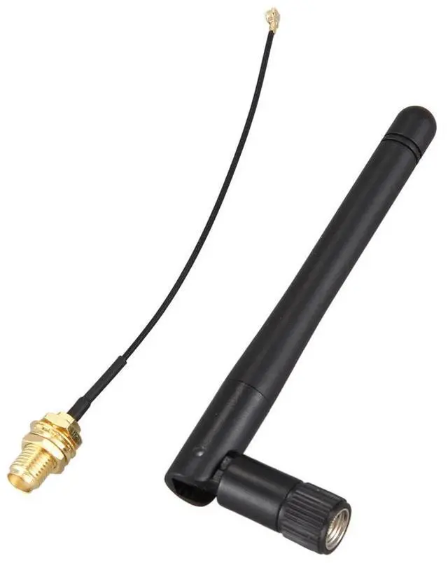 Main image of 5X 433Mhz Antenna 3Dbi GSM RP-SMA Plug Rubber Waterproof Lorawan Antenna + IPX To SMA Small Cable Extension