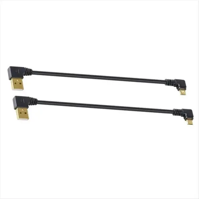 Alt view image 2 of 3 - Gold Plated 1M Short 90 Degree USB 2.0 to Micro-USB Male Cable Plated Right Angle Data Sync and Charge Extender Lead