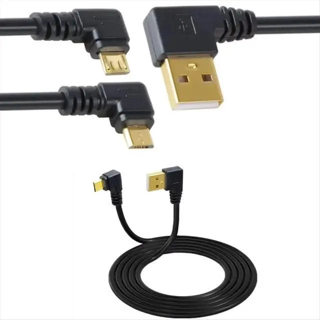 Alt view image 3 of 3 - Gold Plated 1M Short 90 Degree USB 2.0 to Micro-USB Male Cable Plated Right Angle Data Sync and Charge Extender Lead