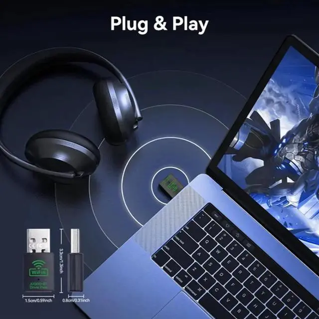 Main image of 900Mbps USB Bluetooth Adapter 2 in 1 Dual Band 2.4G/5GHz Wi-Fi Dongle Network Card Receiver PC Laptop