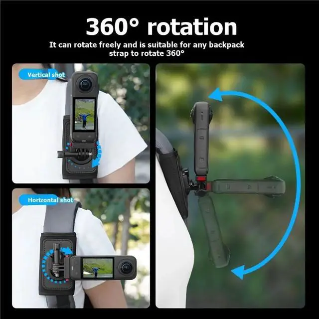 Alt view image 2 of 3 - Backpack Strap Mount for POCKET3 ACTION6 Rotatable Quick Release Base Clamp Holder for Action Camera Accessories