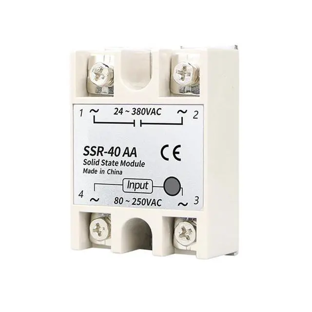 Alt view image 2 of 3 - SSR-40AA Solid State Relay 40A Single Phase Module 80-250VAC Input 24-380VAC Output for PID Temperature Control