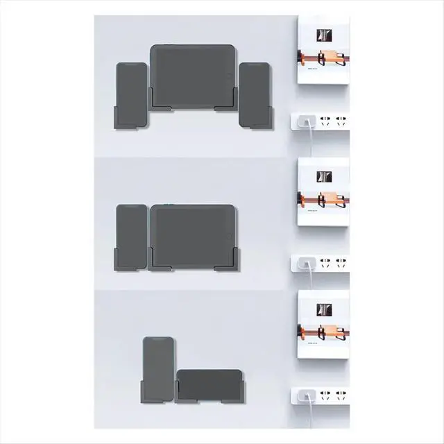 Alt view image 2 of 3 - Wall Mount Charger Hook Phone Holder Wall Hanging Cable Organizer Stand Bracket Dock Pasted Wall Phone Tablet Holder A
