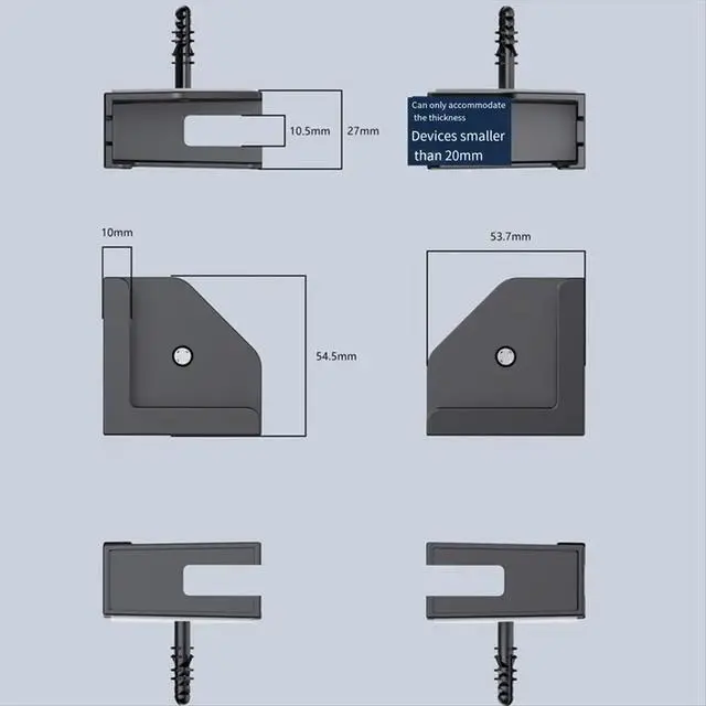 Alt view image 3 of 3 - Wall Mount Charger Hook Phone Holder Wall Hanging Cable Organizer Stand Bracket Dock Pasted Wall Phone Tablet Holder A