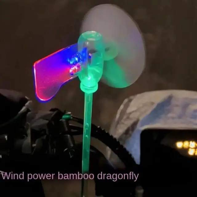 Main image of Mini Windmill LED Light Safe-Riding Plastic Small Windmill Wind Power Generation Car Decorations