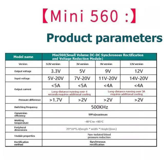 Alt view image 3 of 3 - 10PCS Mini560 DC-DC Converter 5A Voltage Regulator Stabilized Power Supply for Various Applications 5V