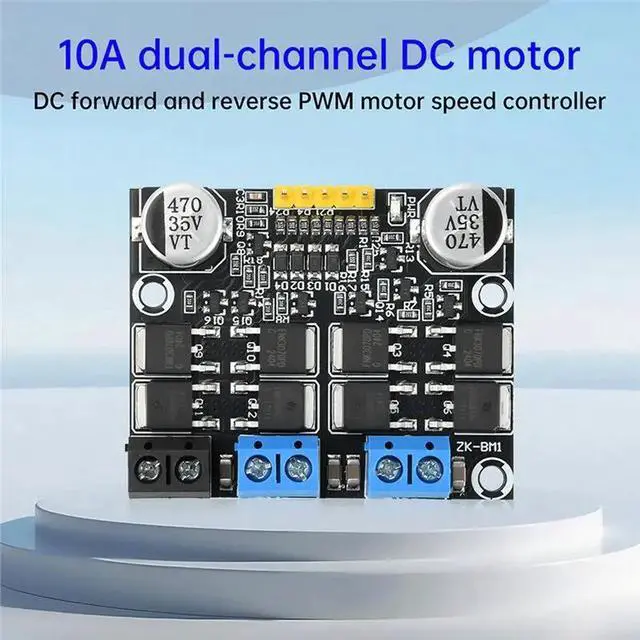Alt view image 2 of 3 - 10A 3V-18V Dual-Channel DC Motor Driver H-Bridge Module Forward And Reverse PWM Speed Regulator With Heat Sink