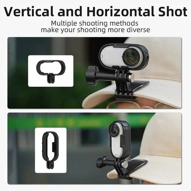 Alt view image 2 of 3 - for GO 3/3S Accessory Brim Clip Thumb Camera Adapter Extension Bracket Horizontal Vertical Shot Border