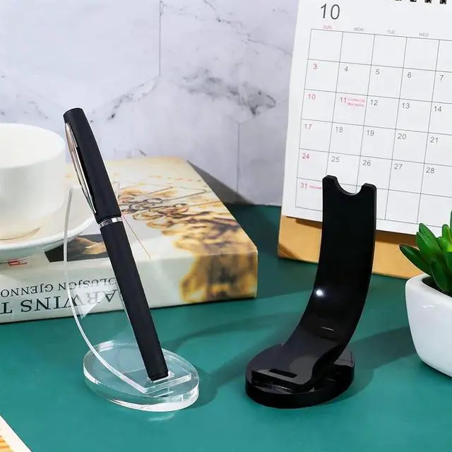 Alt view image 3 of 3 - 2Pc Acrylic Electronic Pen Holder Pencil Display Stand Fountain Pen Ballpoint Pen Clear Stand Display Rack Pen Organizer