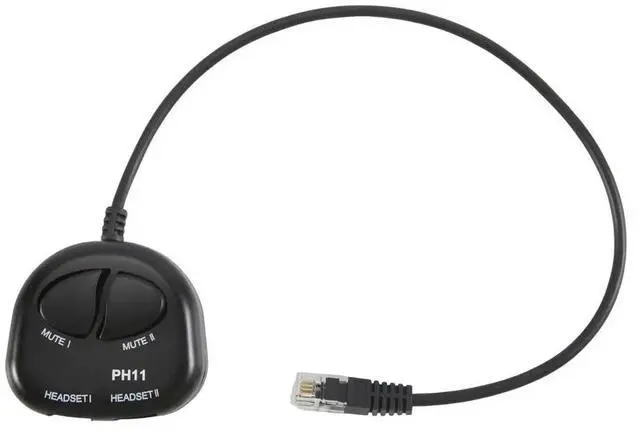 Alt view image 3 of 3 - TWO Mute Switch Training Adapter Dual RJ9 Sockets to RJ9 Headset Male Plug for Call Center Headset Training Adapter 4P4C