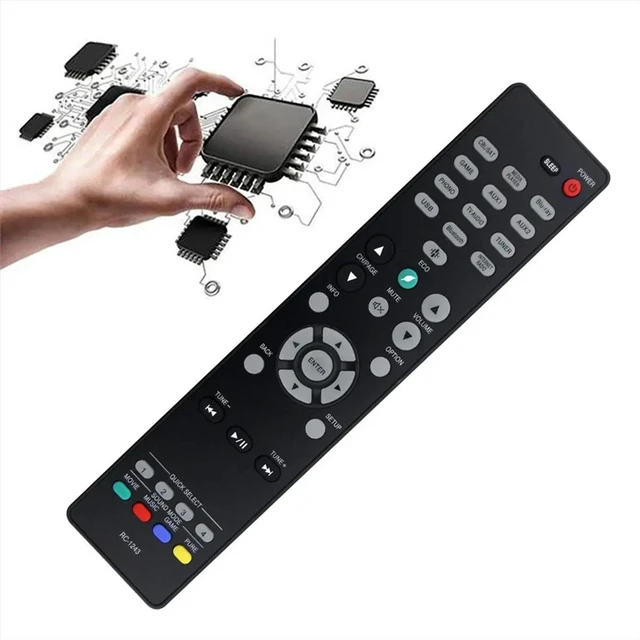 Alt view image 2 of 3 - Replace RC-1243 Remote Control for RC-1243 Audio/Video Receiver