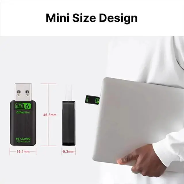 Main image of 6 AX900 USB Adapter Bluetooth 5.4 Network Card Dual Band 2.4G&5GHz Network Card for Win10/11 Driver Free